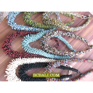 corn multi seed beaded necklaces short 